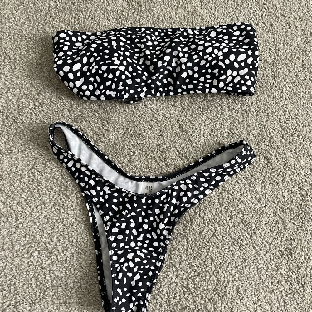 Stylish Black and White Bikini Set